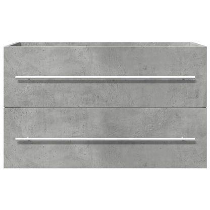 Wastafelkast 80X38,5X48 Cm Bewerkt Hout Betongrijs