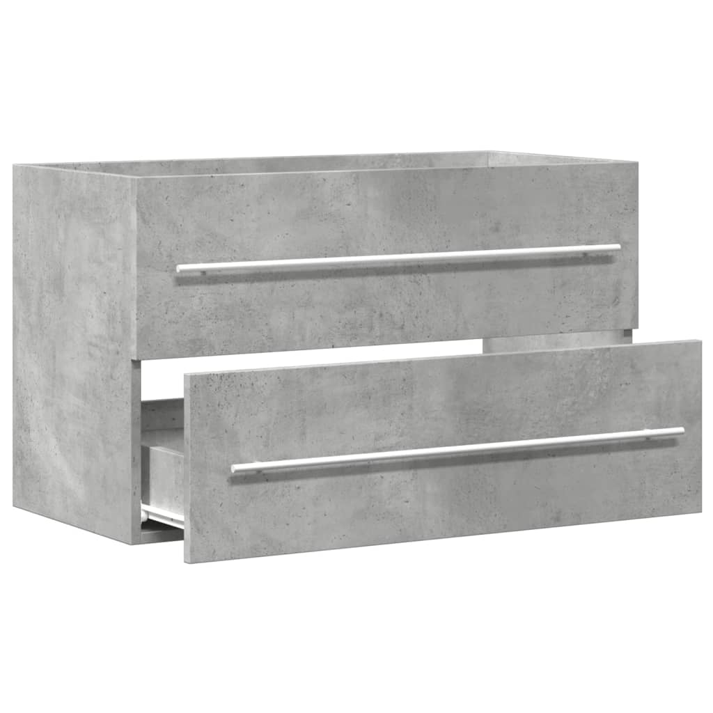 Wastafelkast 80X38,5X48 Cm Bewerkt Hout Betongrijs