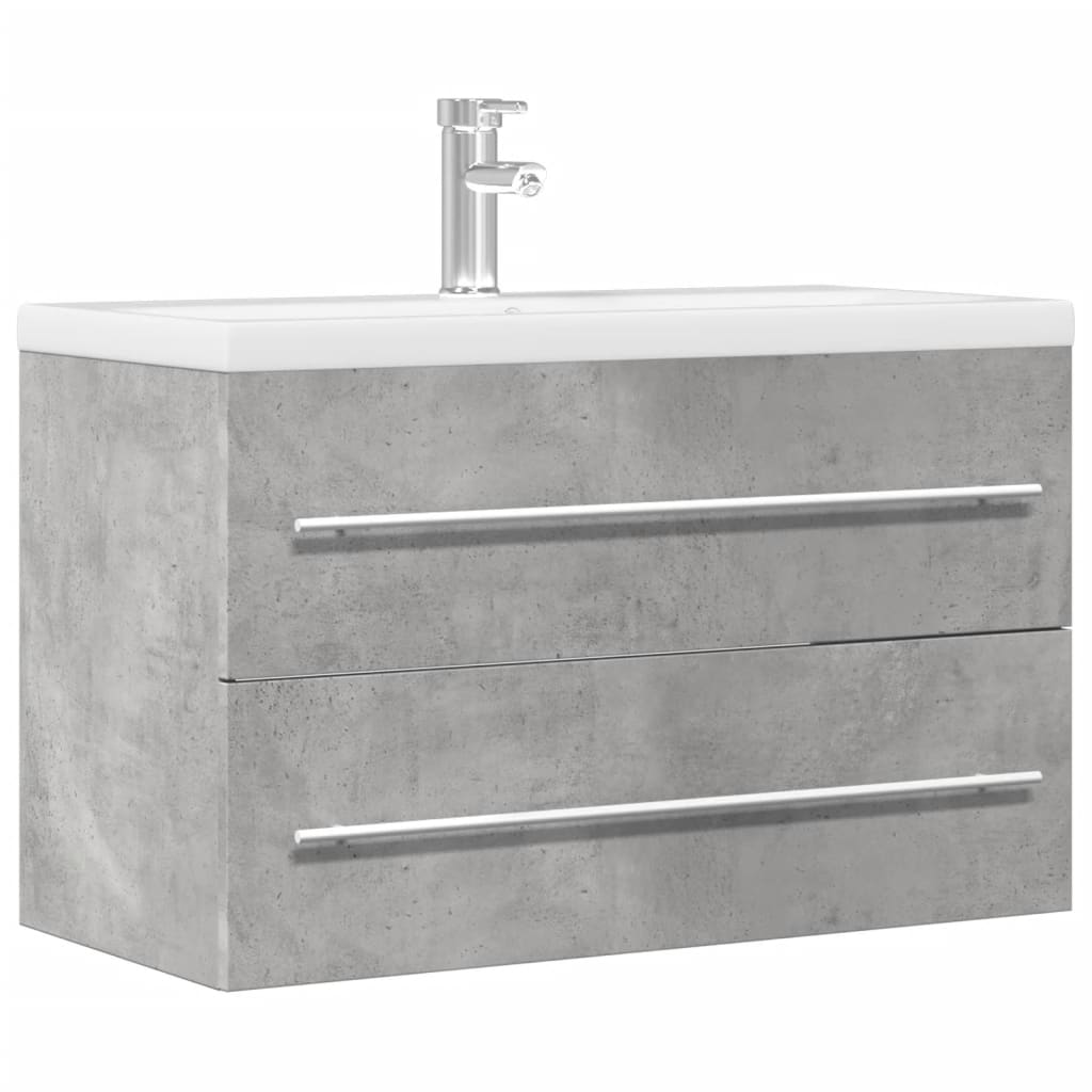 Wastafelkast 80X38,5X48 Cm Bewerkt Hout Betongrijs
