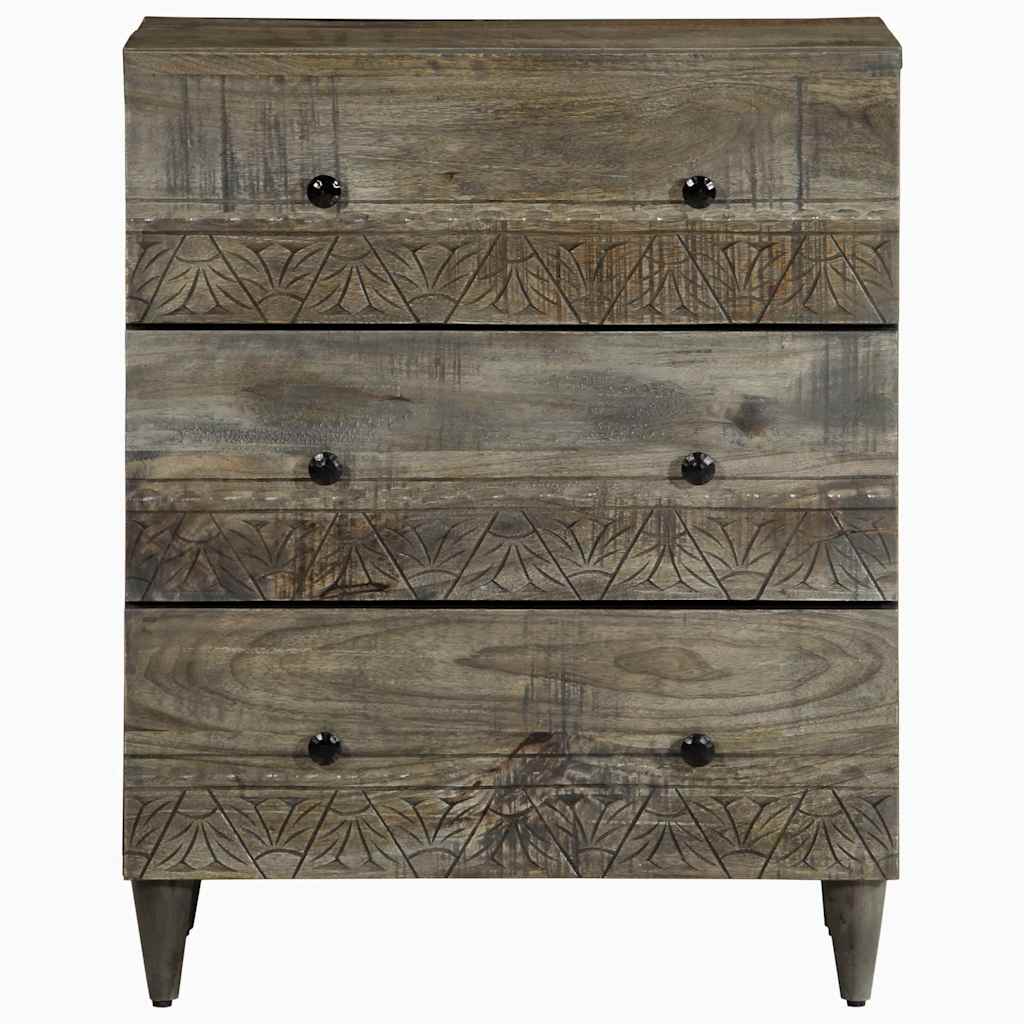 Dressoir 60X33,5X75 Cm Massief Mangohout Lichtgrijs
