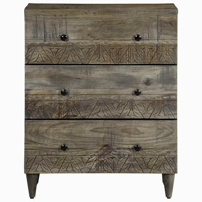 Dressoir 60X33,5X75 Cm Massief Mangohout Lichtgrijs