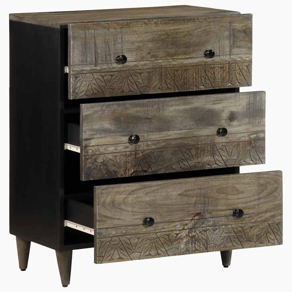 Dressoir 60X33,5X75 Cm Massief Mangohout Lichtgrijs