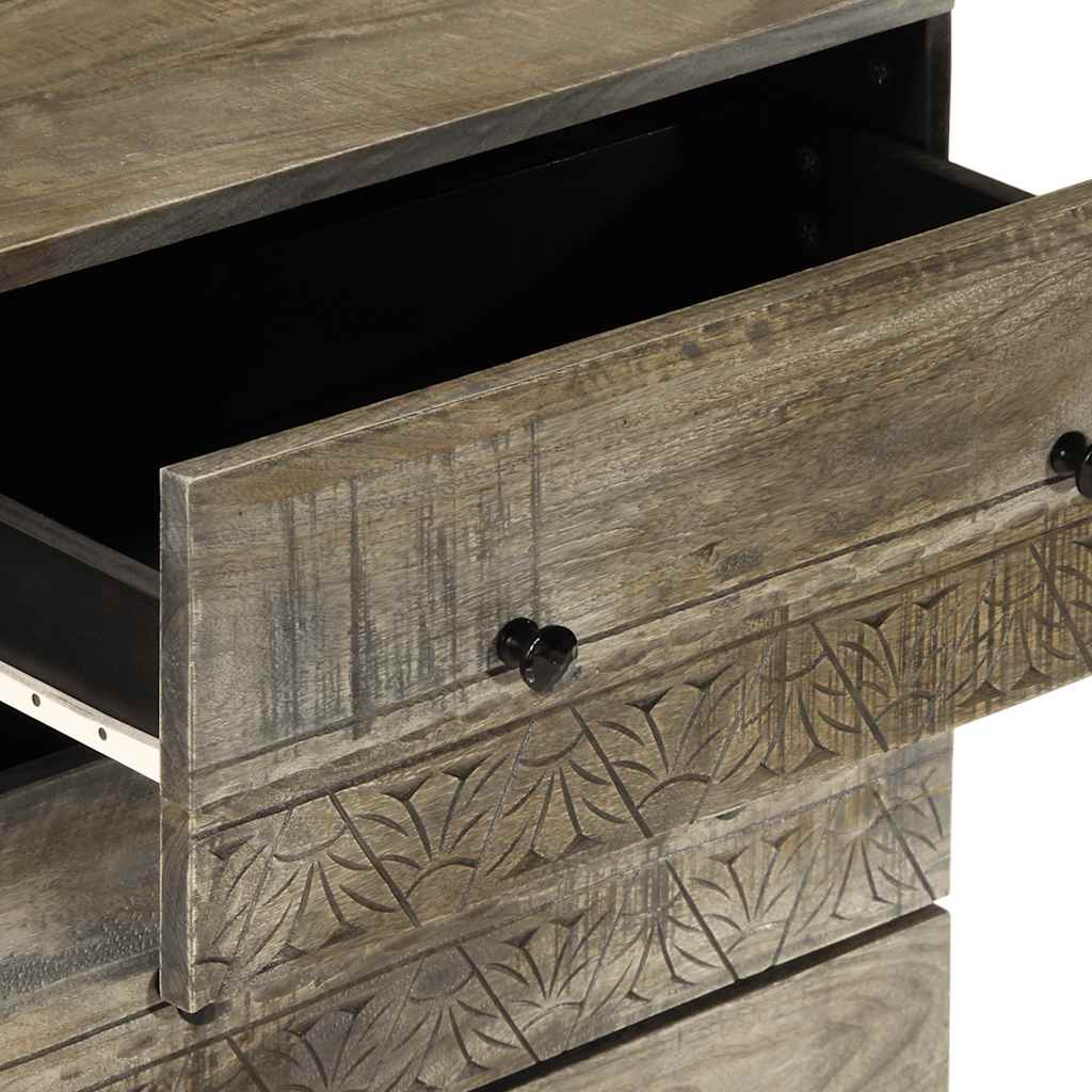 Dressoir 60X33,5X75 Cm Massief Mangohout Lichtgrijs