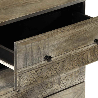 Dressoir 60X33,5X75 Cm Massief Mangohout Lichtgrijs