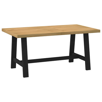 Eettafel Noain A-Vormige Poten 180X90X75 Cm Massief Hout Naturel