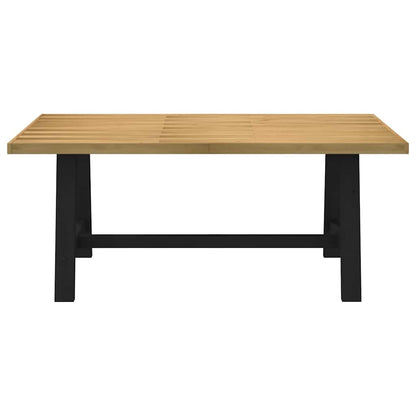 Eettafel Noain A-Vormige Poten 180X90X75 Cm Massief Hout Naturel