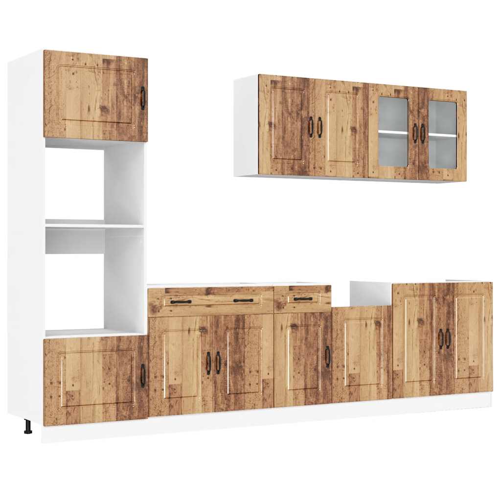 7-Delige Keukenkastenset Kalmar Bewerkt Hout Kleurig