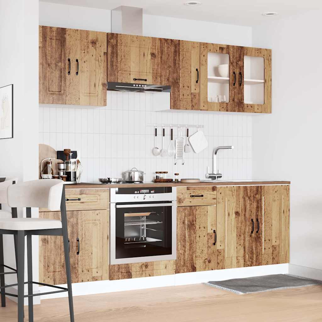 8-Delige Keukenkastenset Kalmar Bewerkt Hout Kleurig