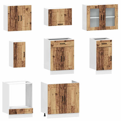 8-Delige Keukenkastenset Kalmar Bewerkt Hout Kleurig