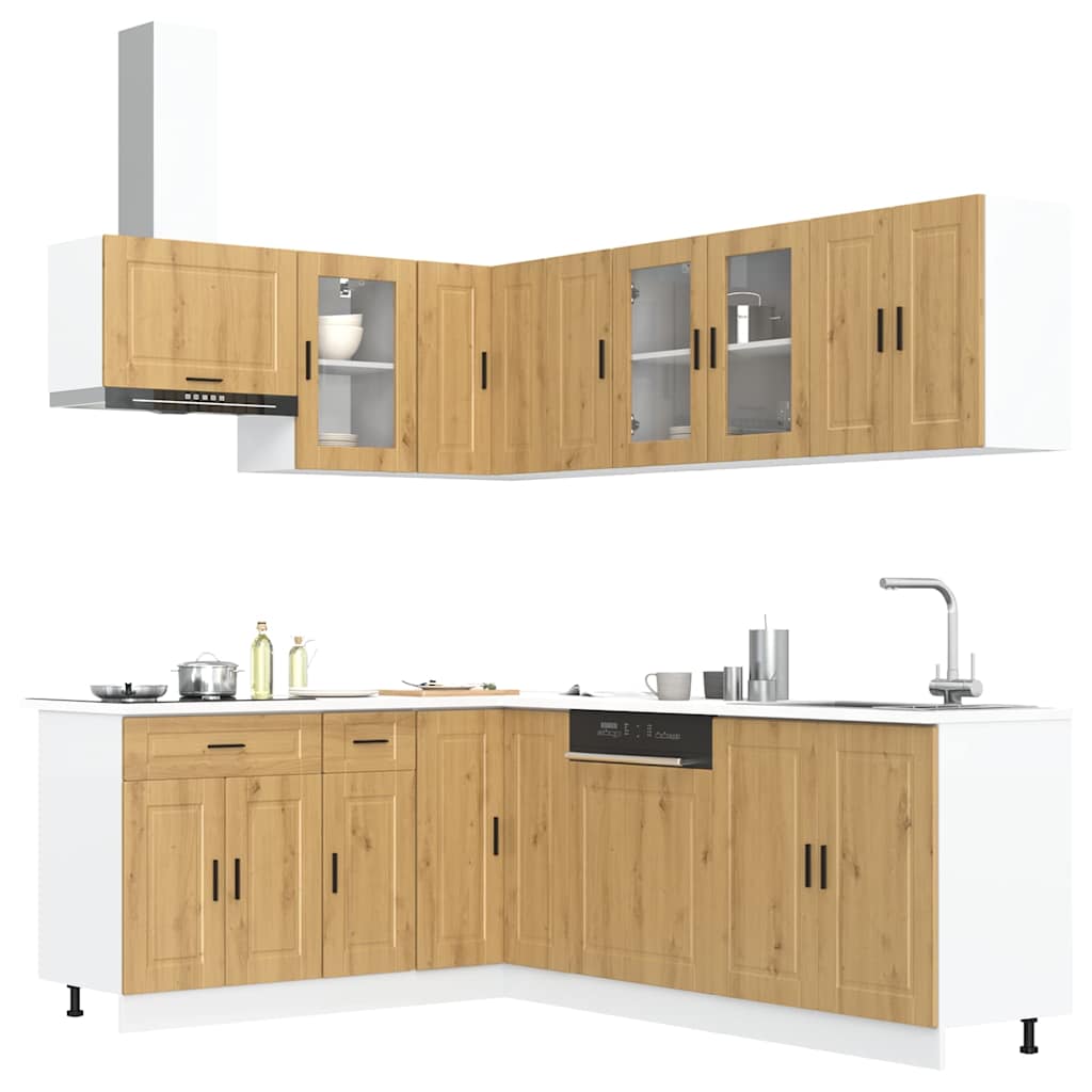 1 Keukenkastenset Porto Bewerkt Hout