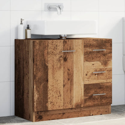 Wastafelkast 63X30X54 Cm Bewerkt Hout Kleurig