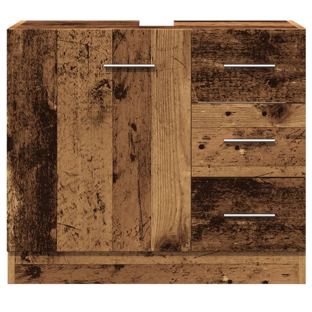 Wastafelkast 63X30X54 Cm Bewerkt Hout Kleurig