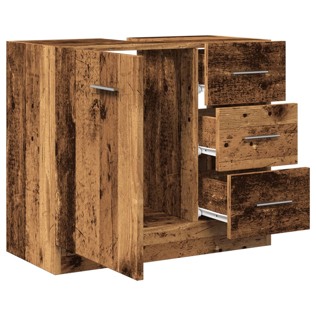 Wastafelkast 63X30X54 Cm Bewerkt Hout Kleurig