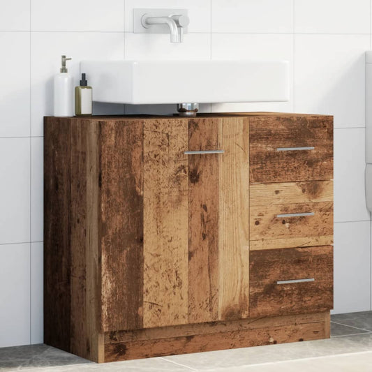 Wastafelkast 63X30X54 Cm Bewerkt Hout Kleurig