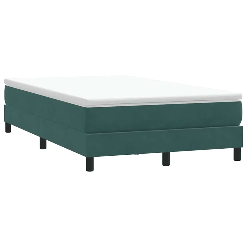 Bed Boxspring Zonder Matras Fluweel Donkergroen