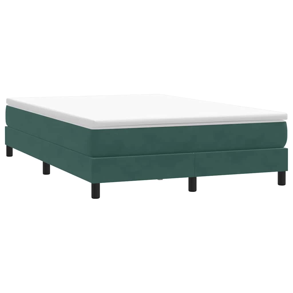 Bed Boxspring Zonder Matras Fluweel Donkergroen
