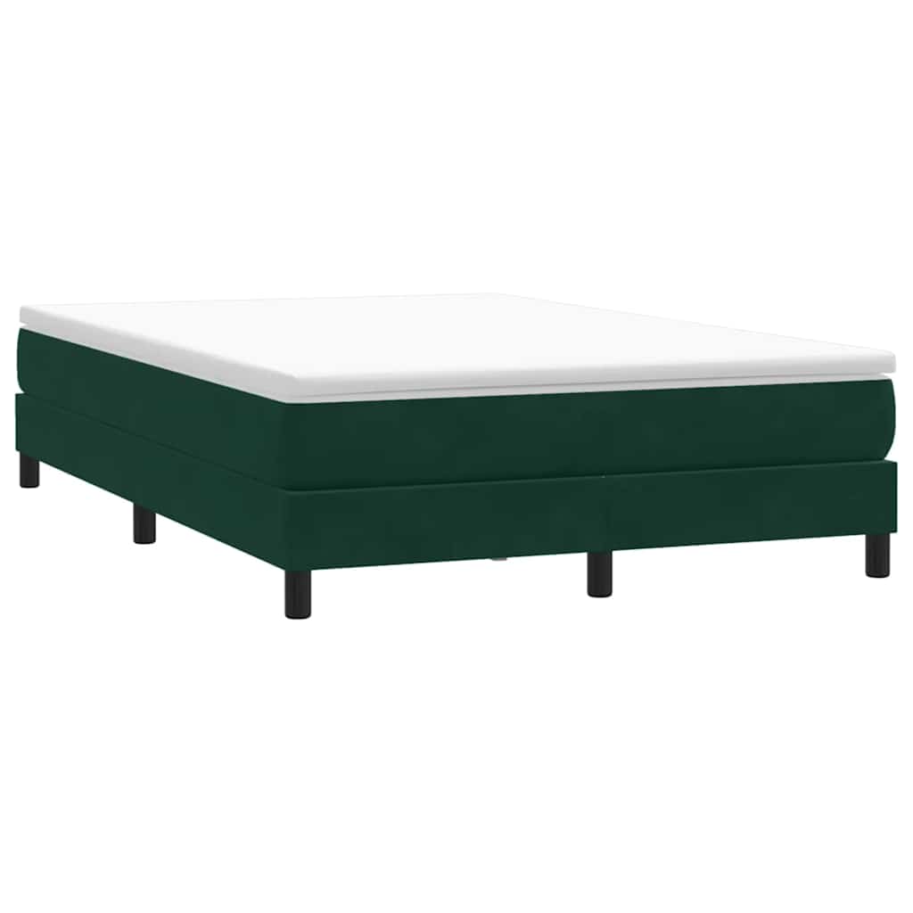 Bed Boxspring Zonder Matras Fluweel Donkergroen