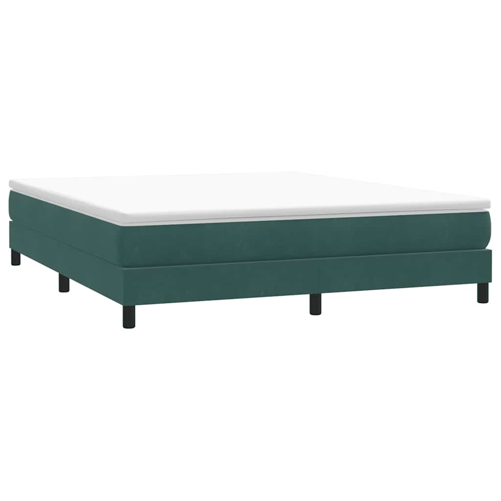 Bed Boxspring Zonder Matras Fluweel Donkergroen