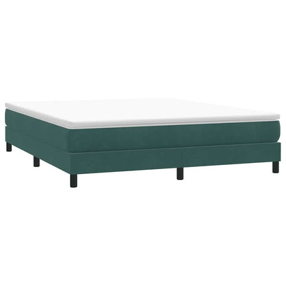 Bed Boxspring Zonder Matras Fluweel Donkergroen