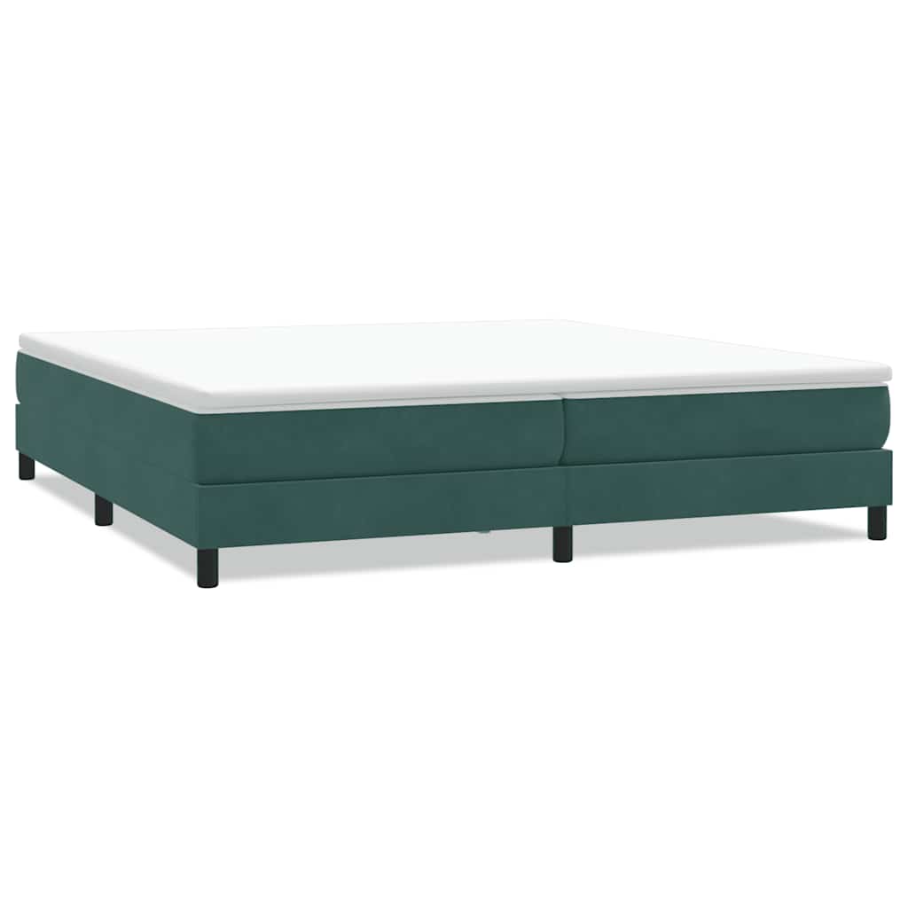 Bed Boxspring Zonder Matras Fluweel Donkergroen
