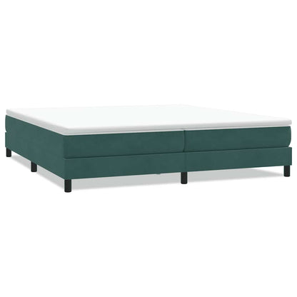 Bed Boxspring Zonder Matras Fluweel Donkergroen