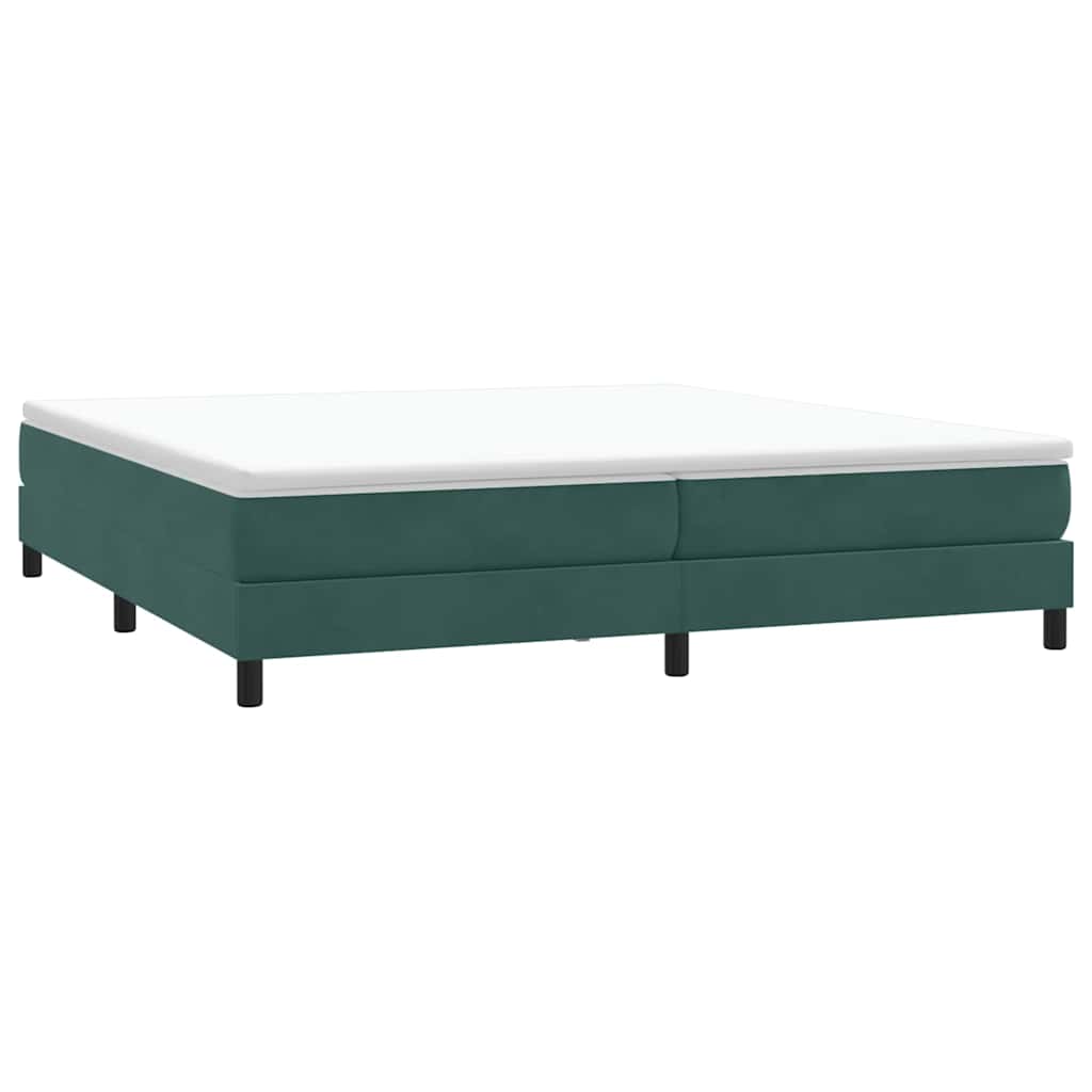 Bed Boxspring Zonder Matras Fluweel Donkergroen