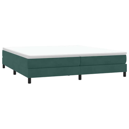 Bed Boxspring Zonder Matras Fluweel Donkergroen