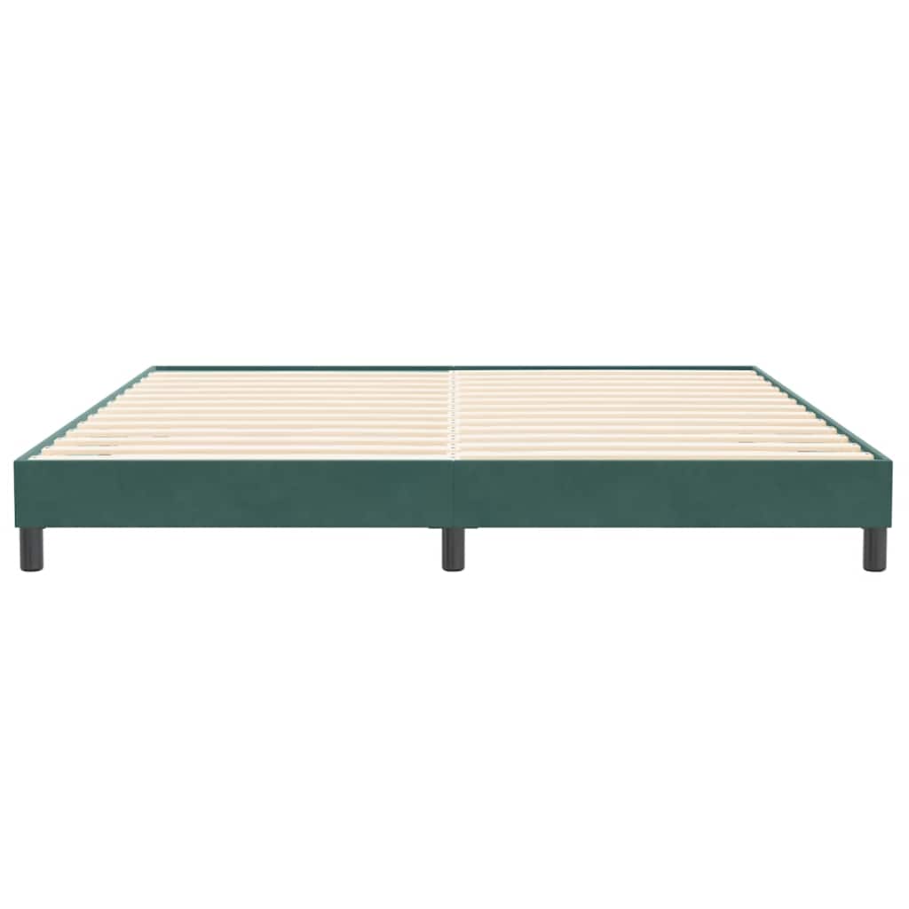 Bed Boxspring Zonder Matras Fluweel Donkergroen