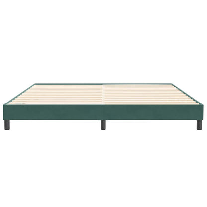 Bed Boxspring Zonder Matras Fluweel Donkergroen