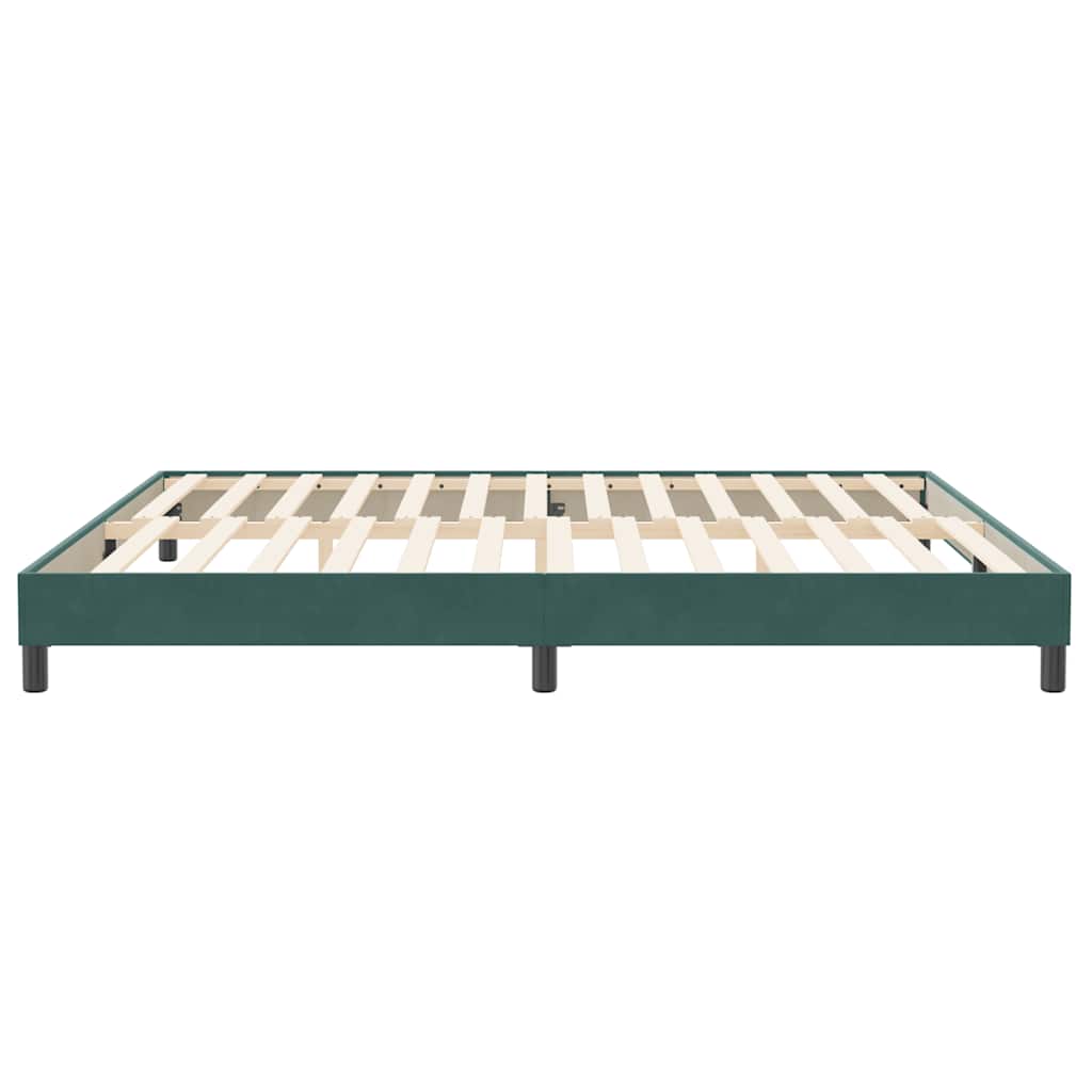 Bed Boxspring Zonder Matras Fluweel Donkergroen