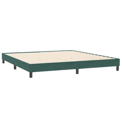 Bed Boxspring Zonder Matras Fluweel Donkergroen
