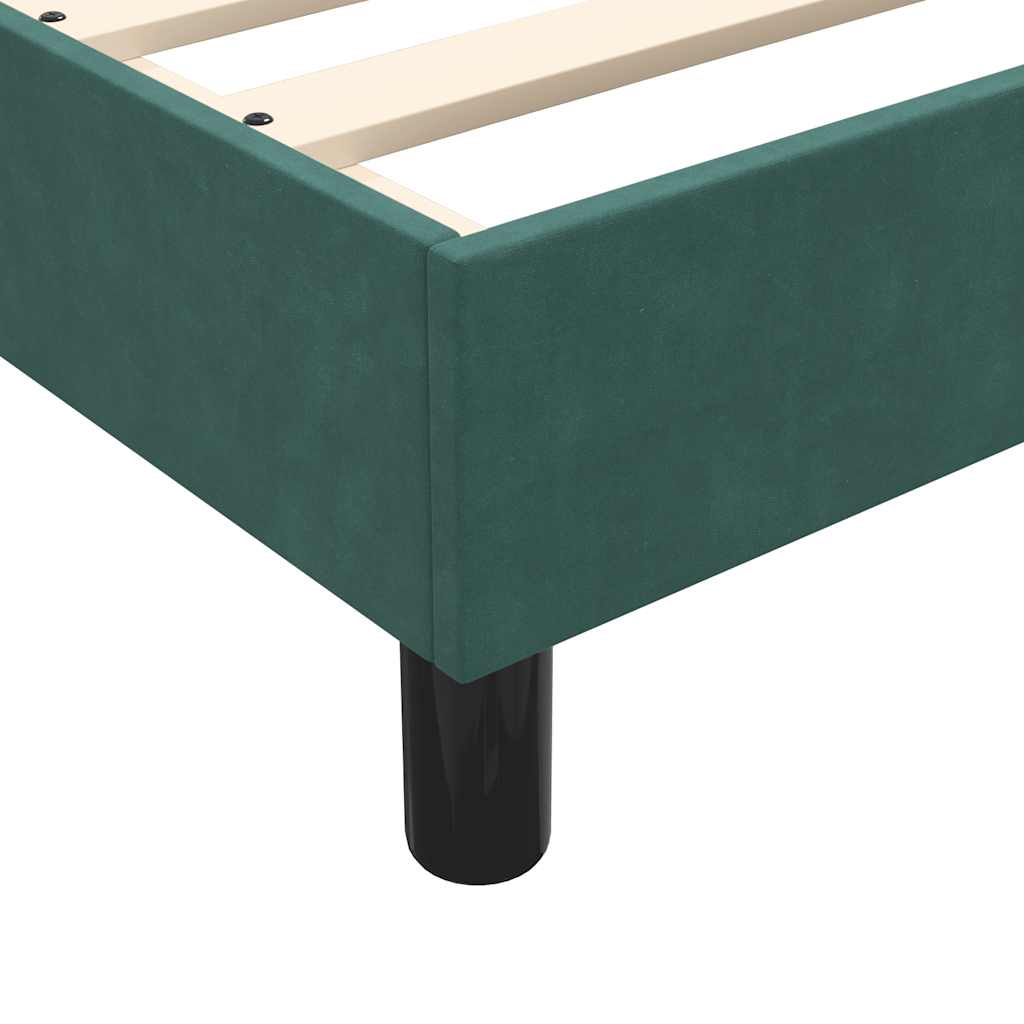 Bed Boxspring Zonder Matras Fluweel Donkergroen