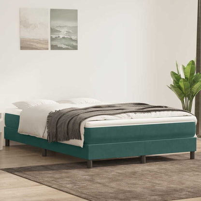 Bed Boxspring Zonder Matras Fluweel Donkergroen