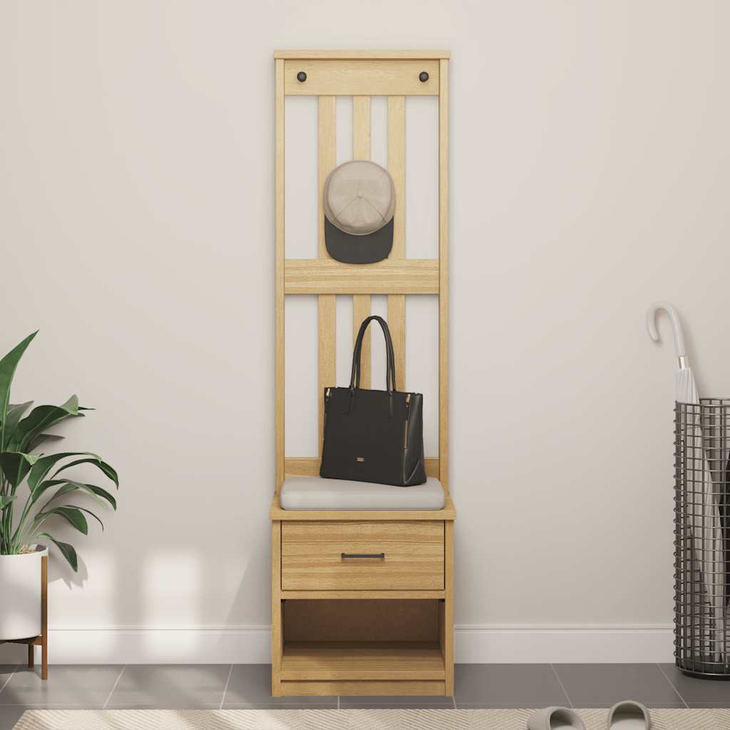 Kapstok Sandnes 45X40X159,5 Cm Massief Grenenhout