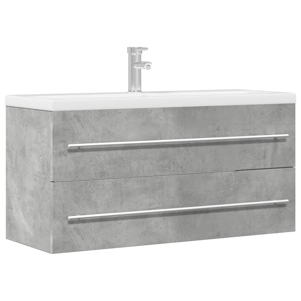 Wastafelkast 80X38,5X48 Cm Bewerkt Hout Betongrijs
