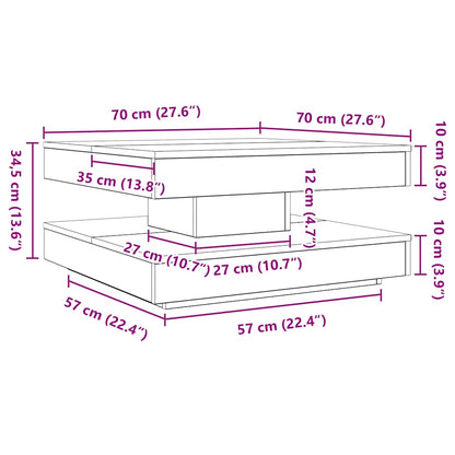 Salontafel 360 Graden Draaibaar 70X70X34,5 Cm Kleurig