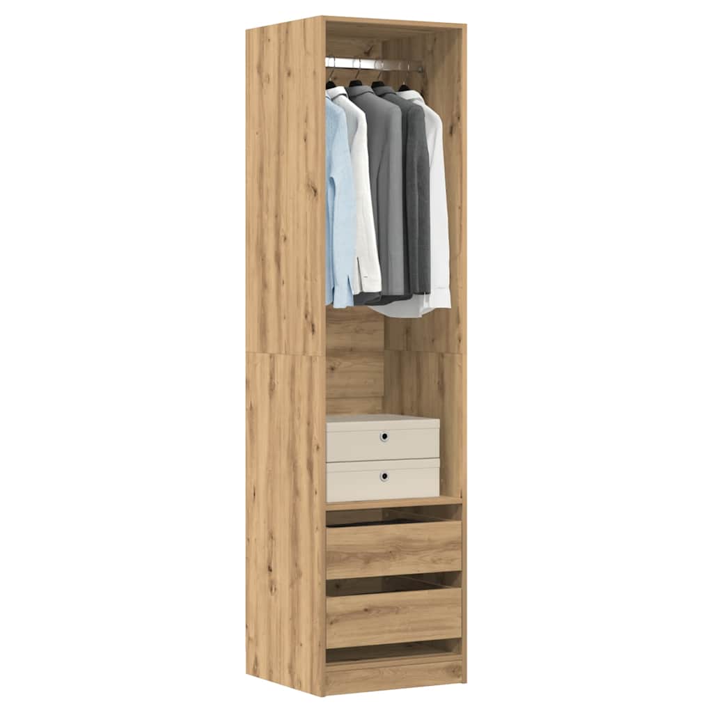 Kledingkast Bewerkt Hout Artisanaal Eikenkleurig
