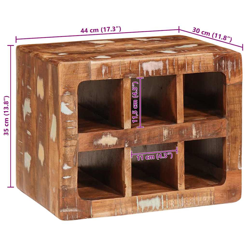Wijnrek Bruin 44 X 30 X 35 Cm Massief Gerecycleerd Hout