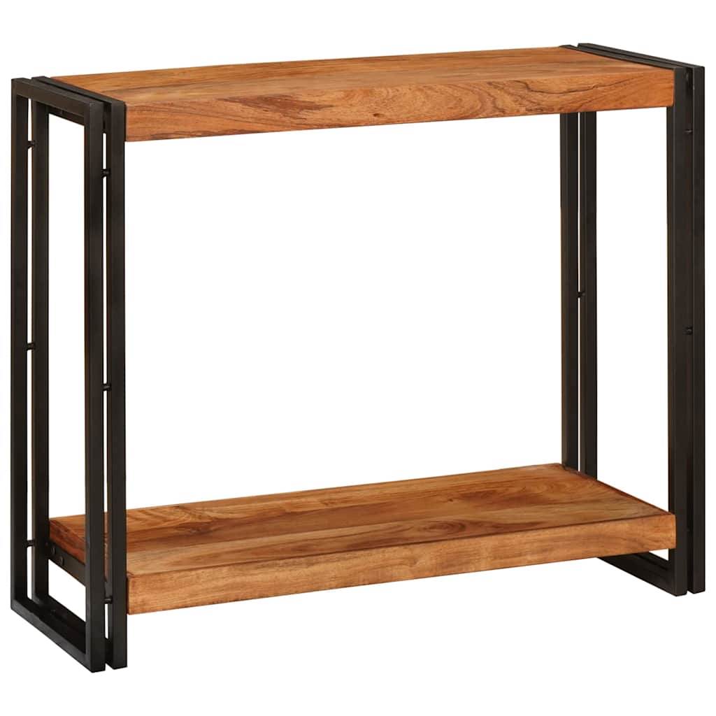 Wandtafel Met Plank Bruin 120 X 33 X 75 Cm Massief Mango Hout