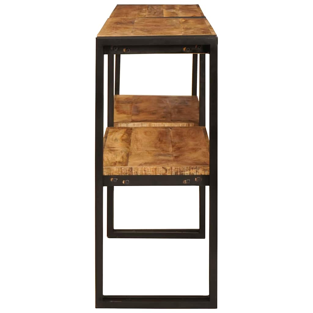 Wandtafel Met Plank Bruin 160 X 33 X 75 Cm Massief Mango Hout