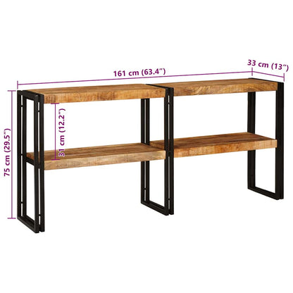 Wandtafel Met Plank Bruin 160 X 33 X 75 Cm Massief Mango Hout