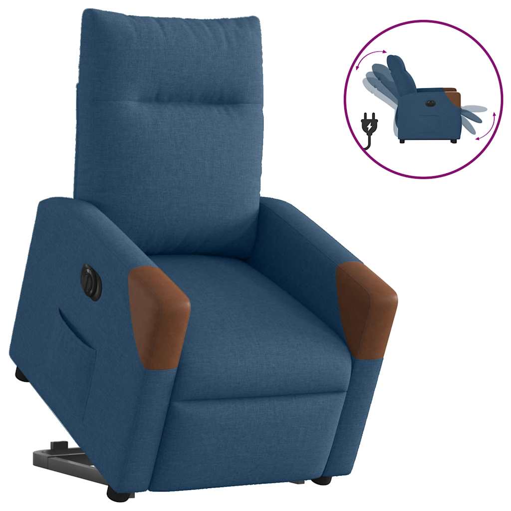 Sta-Op-Massagestoel Elektrisch Verstelbaar Stof Blauw