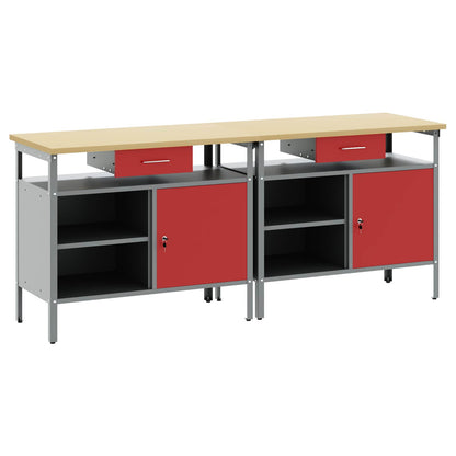 Werkbankset Met Lade 8 Pcs Gepoedercoat Staal