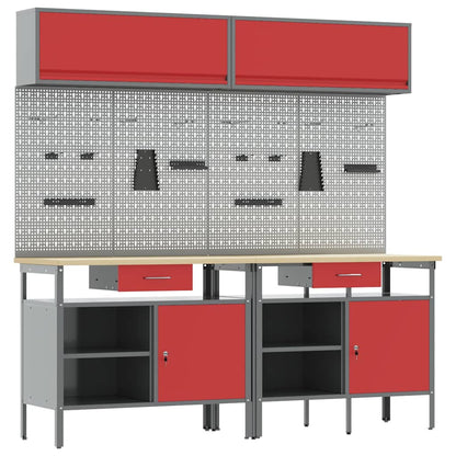 Werkbankset Met Lade 8 Pcs Gepoedercoat Staal