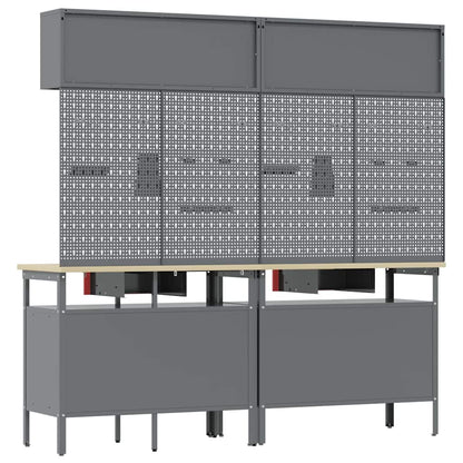 Werkbankset Met Lade 8 Pcs Gepoedercoat Staal