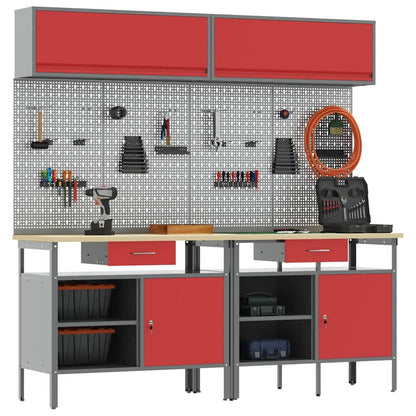 Werkbankset Met Lade 8 Pcs Gepoedercoat Staal