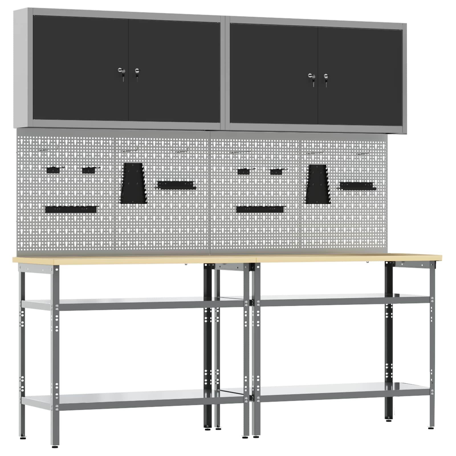 Werkbankset Met Lade 8 Pcs Gepoedercoat Staal