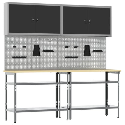 Werkbankset Met Lade 8 Pcs Gepoedercoat Staal
