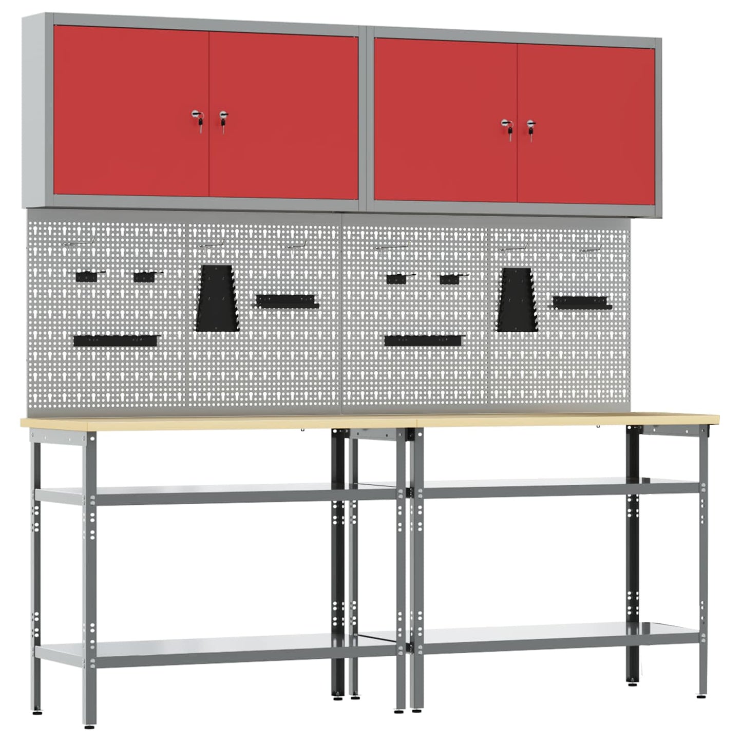Werkbankset Met Lade 8 Pcs Gepoedercoat Staal