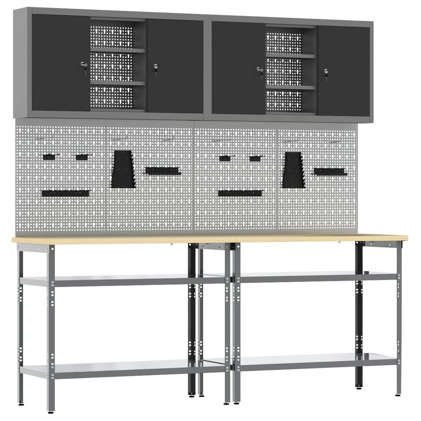 Werkbankset Met Lade 8 Pcs Gepoedercoat Staal